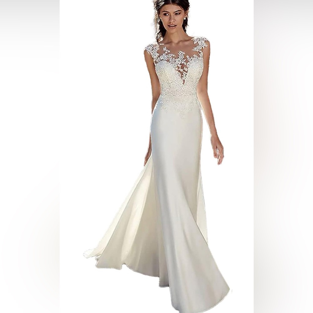 Ivory Mermaid Bridal Dress with Court train